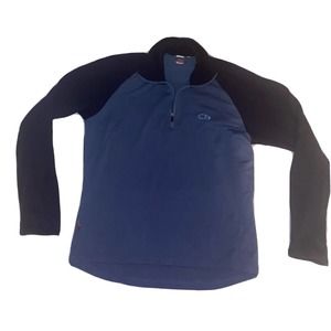 Icebreaker Bodyfit 260 Merino Sweater Men Size‎ Large Wool Blue Gorpcore Holes